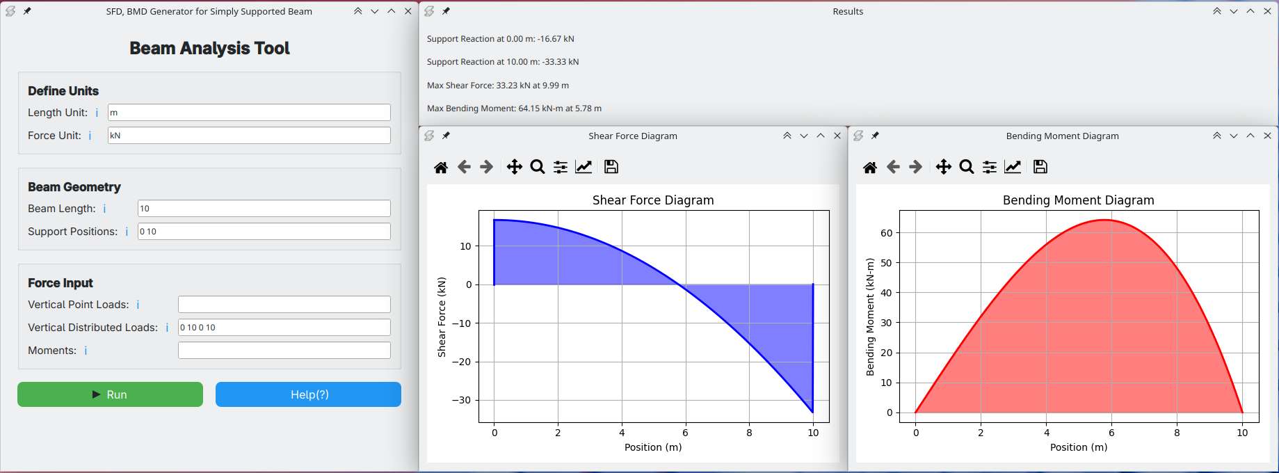 Beam Analysis Tool